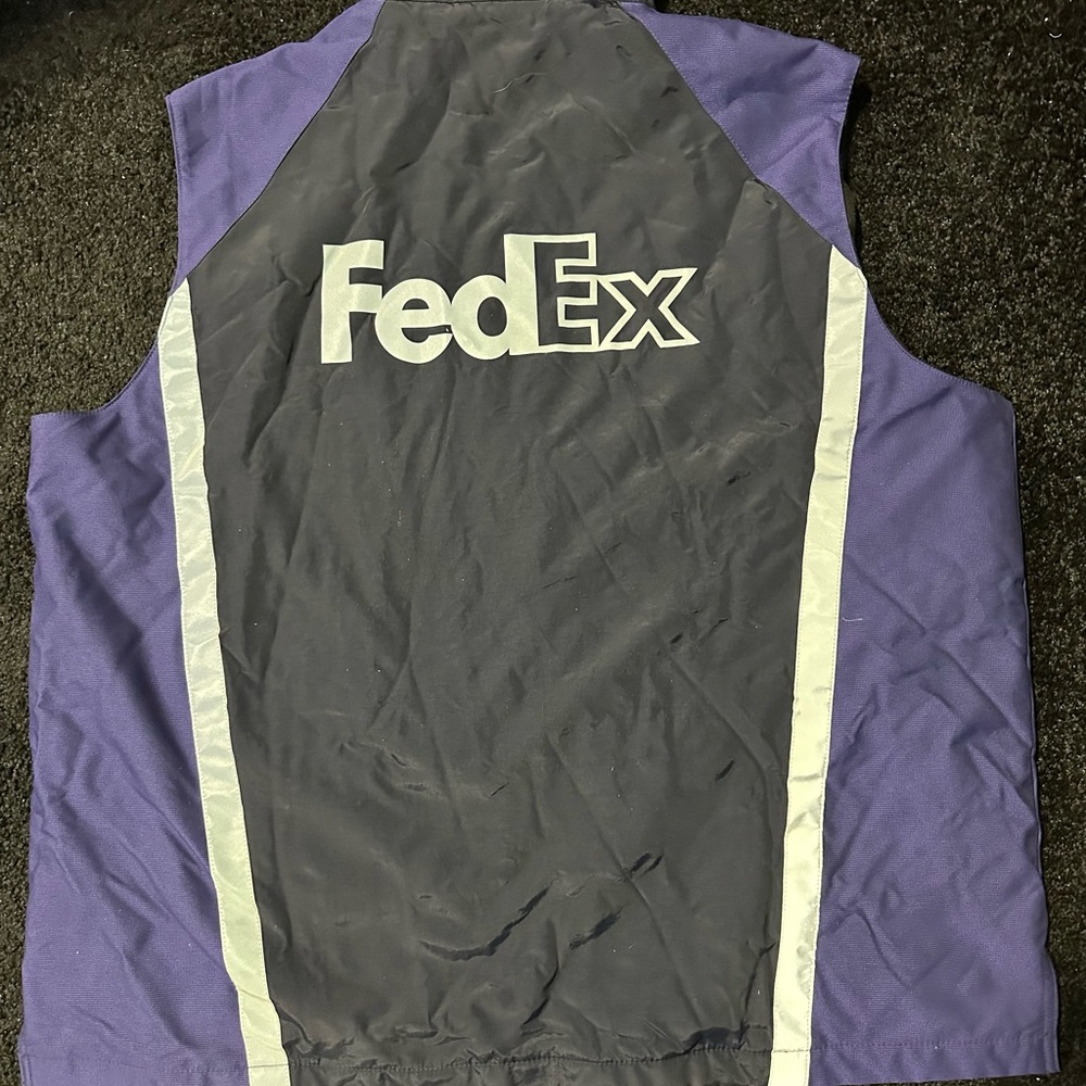 FedEx Vest Stan Herman Navy Blue Purple Reflective Water Resistant LN-XXL FD3333